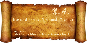 Neuschloss Artemíszia névjegykártya